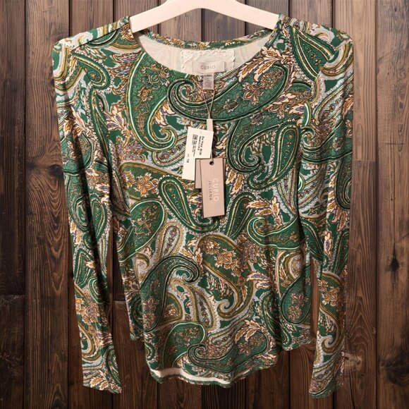 Cupio Favorite Basic - Juliana Crepe Long Sleeve Knit Top, Shirttail Hem - Picture 1 of 4